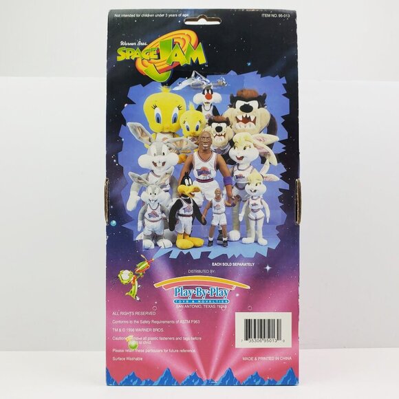 Space Jam Michael Jordan Plush Doll Figure Vintage 1996 Play-by-Play 90s NIP - Picture 3 of 11